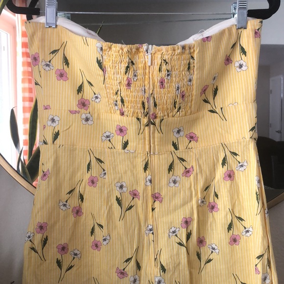 Yellow Limoncello Strapless midi length dress - Picture 2 of 6